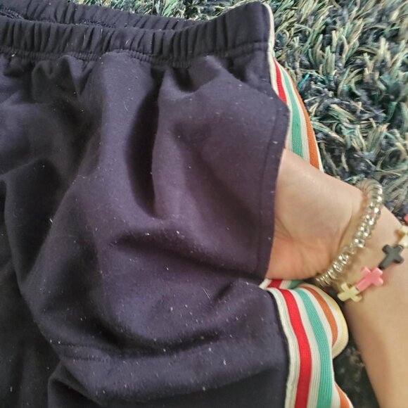 Joyspun Pajamas Navy Multicolored Striped Sweatpants Comfy Funky Retro Gorpcore - Picture 4 of 8